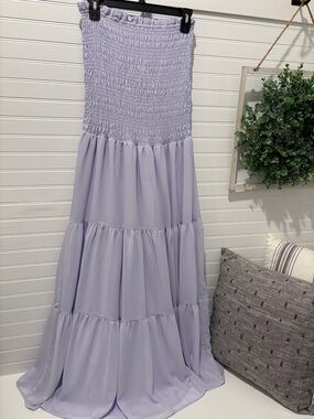 Lavender Smocked Tiered Maxi Dress